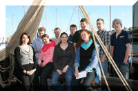  MHPA�s Community Officer Claire Palmer with Jubilee Sailing Trust�s Mike Mansfield and successful Applicants of the Voyage of a Lifetime Scheme.
